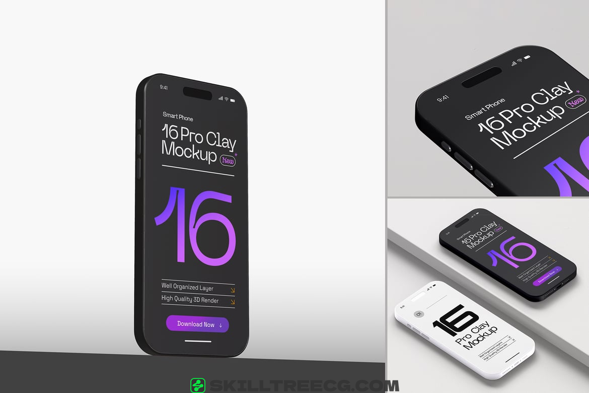 iPhone 16 Pro Mockup Set（450839）-技能树